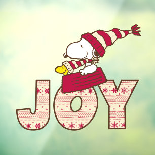Vinilos Para Cristales Cacahuetes Snoopy & Woodstock Joy Sled Ride