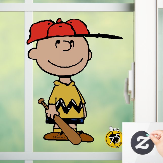 Vinilos Para Cristales Cacahuetes | Sonrisa de béisbol Charlie Brown (Hogar)