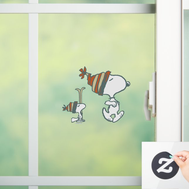Vinilos Para Cristales Cacahuetes | Viaje para esquiar Snoopy & Woodstock (Hogar)