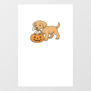 Vinilos Para Cristales Cachorro de Halloween con huesos y camiseta clásic