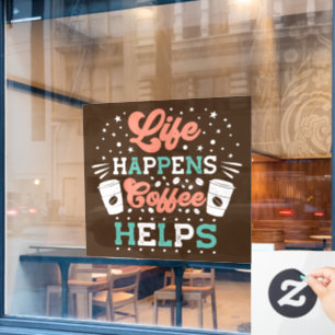 Vinilos Para Cristales café fresco arte de palabra Window Cling