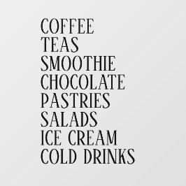 Vinilos Para Cristales Café, té y ensaladas Ventana Vinyl - Comida transp