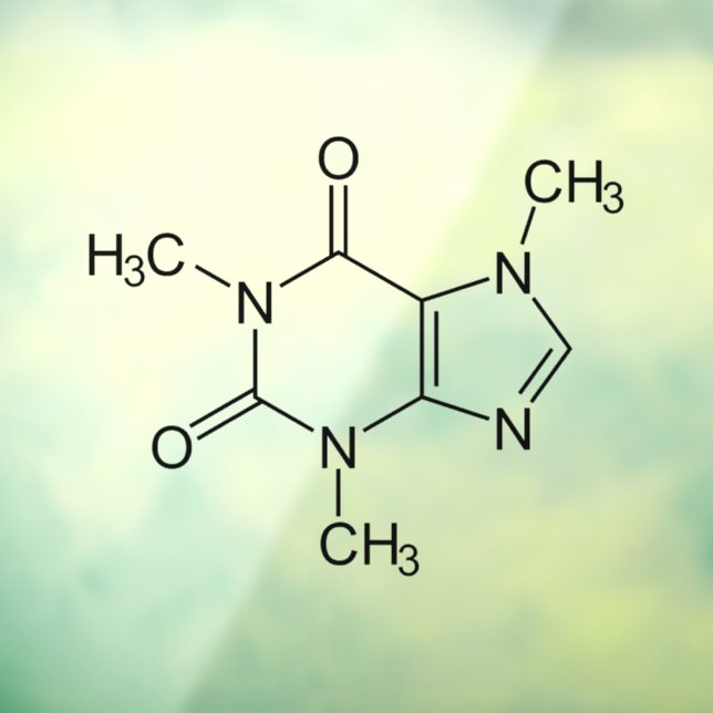 Vinilos Para Cristales Cafeína Molécula Química Átomos de café (Hoja 3)