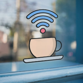 Vinilos Para Cristales Cafetería con contraseña de Internet WIFI gratuita