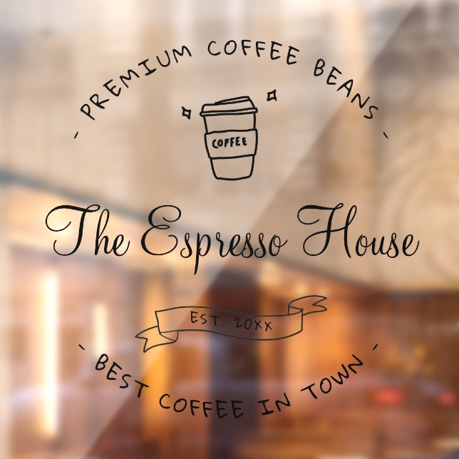 Vinilos Para Cristales Cafetería Profesional Cafe Logo Boho Business (Hoja 2)