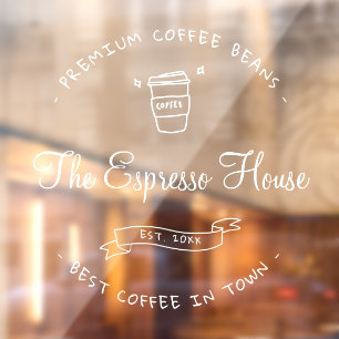 Vinilos Para Cristales Cafetería Profesional Cafe Logo Boho Business W