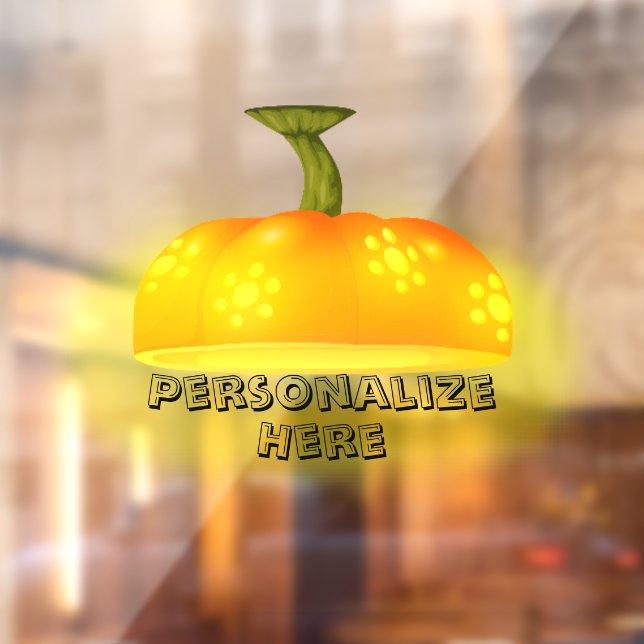 Vinilos Para Cristales Caída de calabaza brillante singular lindo otoño (Hoja 2)