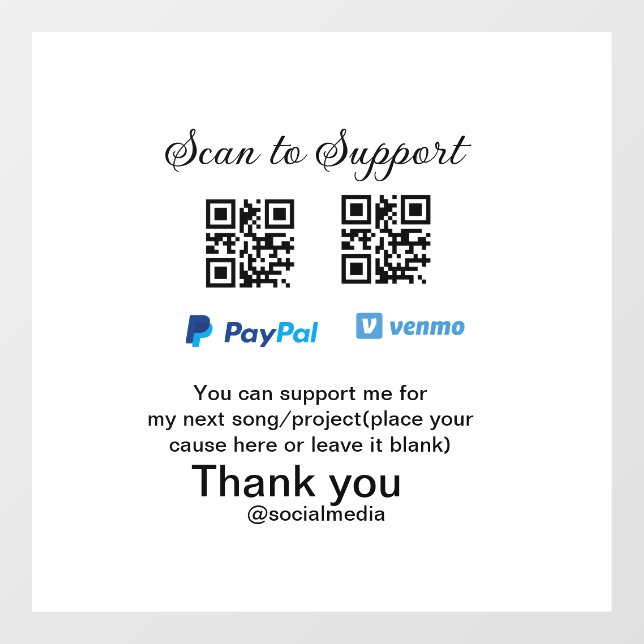 Vinilos Para Cristales Caja virtual de ayuda a través de código q donació (Hoja)