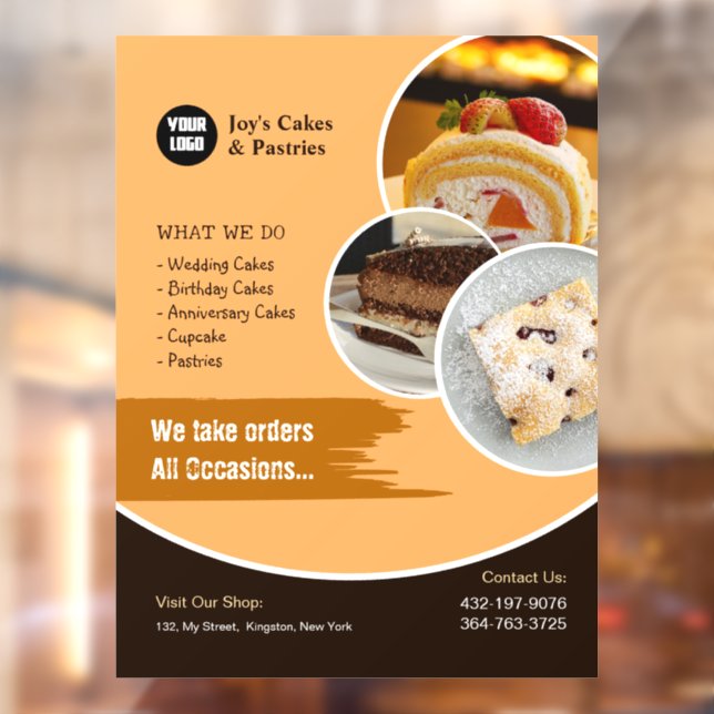 Vinilos Para Cristales Cake Panadería Ventana Cling (Hoja 2)