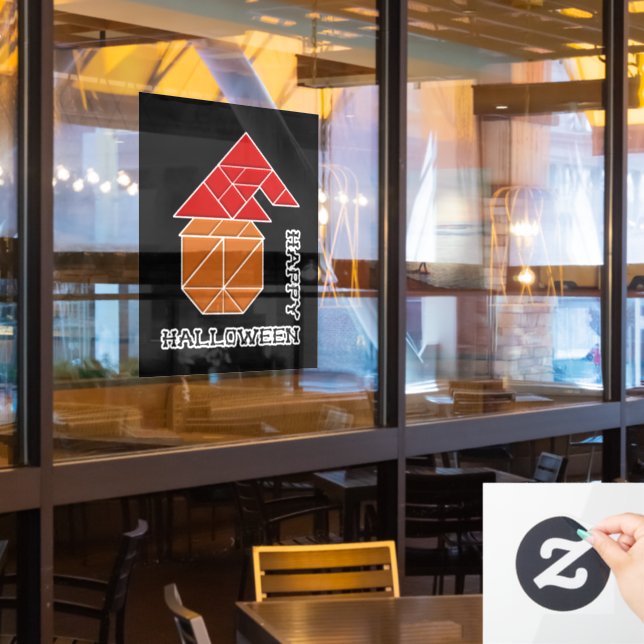 Vinilos Para Cristales Calabaza de Halloween y Gorra de Brujas (ventana del restaurante)