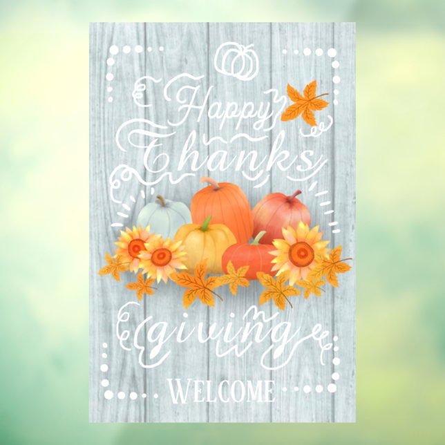 Vinilos Para Cristales Calabaza de Otoño Pino Azul (Hoja 3)