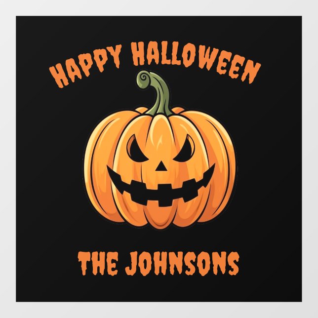 Vinilos Para Cristales Calabaza de personalizado y calabaza alegre Hallow (Hoja)