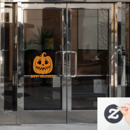 Vinilos Para Cristales Calabaza feliz naranja de Halloween