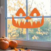 Calabaza Halloween Face Holiday Window Decal
