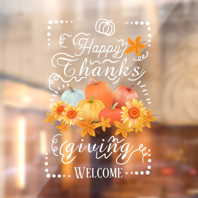 Vinilos Para Cristales Calabaza otoñal (Hoja 2)