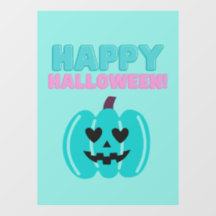 Calabaza verde azulada Feliz Halloween