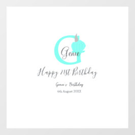 Vinilos Para Cristales Calabaza verde otoño cumpleaños 21ª gris pastel