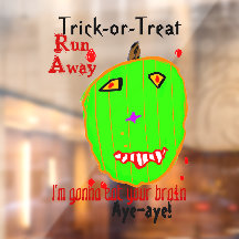 Calabaza Verde Zombie de Halloween 
