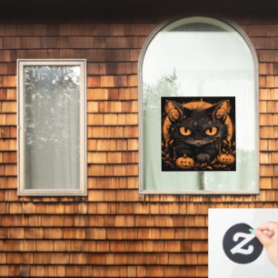 Vinilos Para Cristales Calabazas de gatos de Halloween