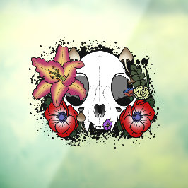 Vinilos Para Cristales Calavera de gato Doom and Bloom