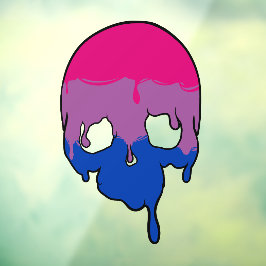 Vinilos Para Cristales Calavera Goteante de Orgullo Bi