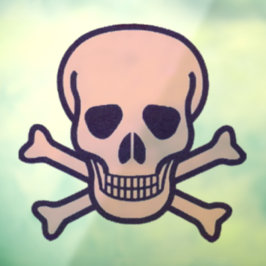 Vinilos Para Cristales Calavera n Huesos ventana redonda rosa clavando la