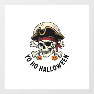 Vinilos Para Cristales Calavera Pirata Halloween Grabado Vintage Camiseta