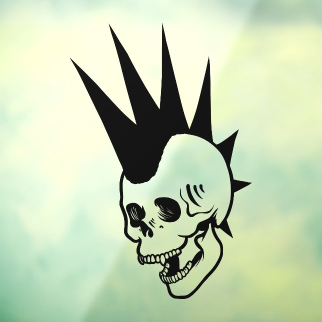 Vinilos Para Cristales Calavera Punk Personalizable (Hoja 3)
