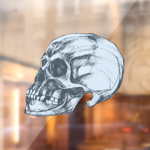 Vinilos Para Cristales Calavera y huesos Halloween