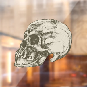 Vinilos Para Cristales Calavera y huesos Halloween