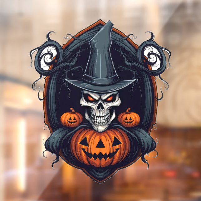 Vinilos Para Cristales Calavera y linternas Jack-O (Hoja 2)