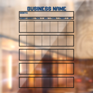 Vinilos Para Cristales Calendario adhesivo para ventana Pizarras blancas 