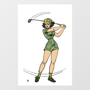 Vinilos Para Cristales Calentamiento para el Golf Lady Golfer