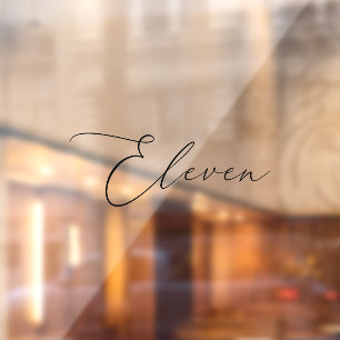 Vinilos Para Cristales Caligrafía minimalista Número de tabla de once neg