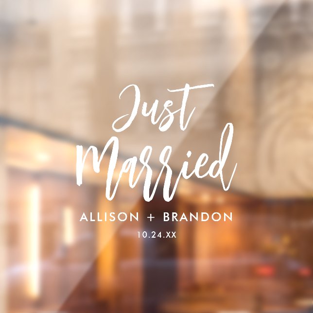 Vinilos Para Cristales Calligrafía moderna sólo coche Boda casado (Hoja 2)