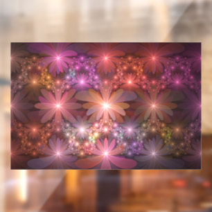 Vinilos Para Cristales Cama De Flores Coloridas Brillantes Resumen Arte F