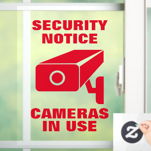 Vinilos Para Cristales Cámaras de aviso de seguridad en uso advertencia g