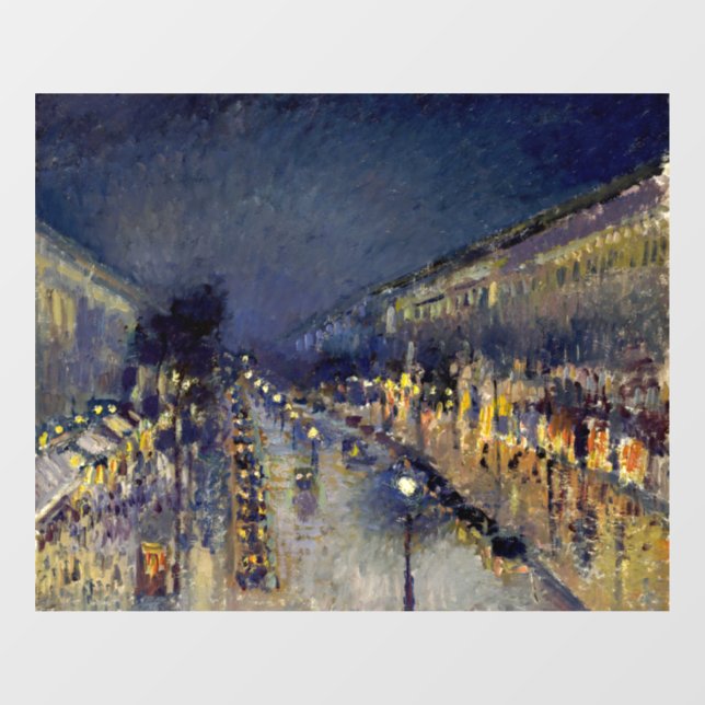 Vinilos Para Cristales Camille Pissarro - Boulevard Montmartre de noche (Hoja)