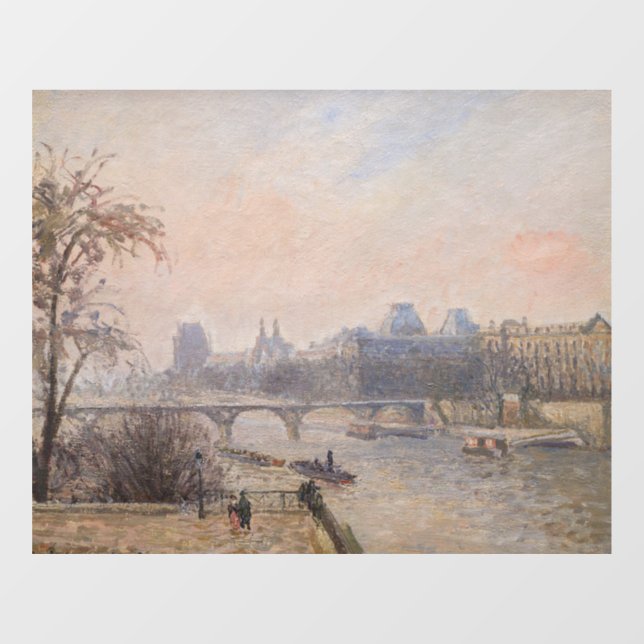Vinilos Para Cristales Camille Pissarro - El Sena y el Louvre (Hoja)