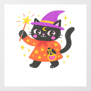 Vinilos Para Cristales Camiseta clásica de Bruja Gatito Celestial Brillan