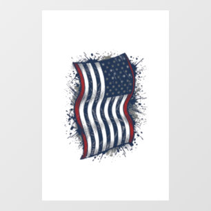 Vinilos Para Cristales Camiseta con diseño de bandera patriótica desgasta
