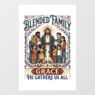 Vinilos Para Cristales Camiseta cristiana de familia mezclada de Jesús