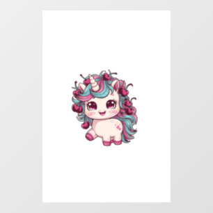 Vinilos Para Cristales Camiseta de manga larga con unicornio kawaii genia