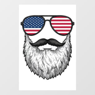 Vinilos Para Cristales Camiseta gráfica de gafas de sol con barba patriót