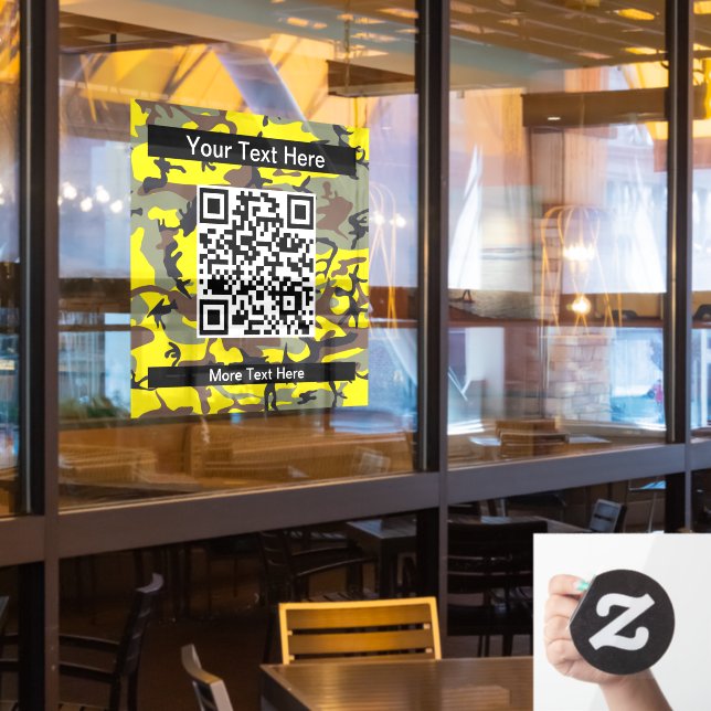 Vinilos Para Cristales Camuflaje amarillo y marrón, ejército (ventana del restaurante)