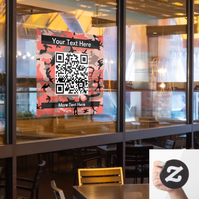 Vinilos Para Cristales Camuflaje rojo y marrón, militar, ejército (ventana del restaurante)