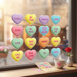 Vinilos Para Cristales Candy Hearts Window Cling