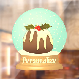 Vinilos Para Cristales Cañón de ciruelas de nieve pastel de invierno verd