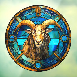 Vinilos Para Cristales Capricornio Zodiac Rótulos Faux Stained Glass Wind