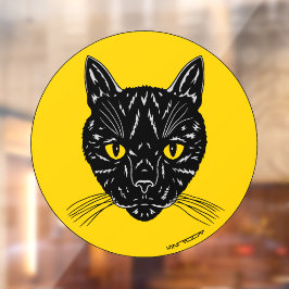 Vinilos Para Cristales Cara de gato negro